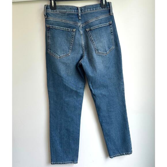 Banana Republic High Rise Straight Jeans Sz 27 Distressed Stretch Classic Denim - Picture 5 of 7